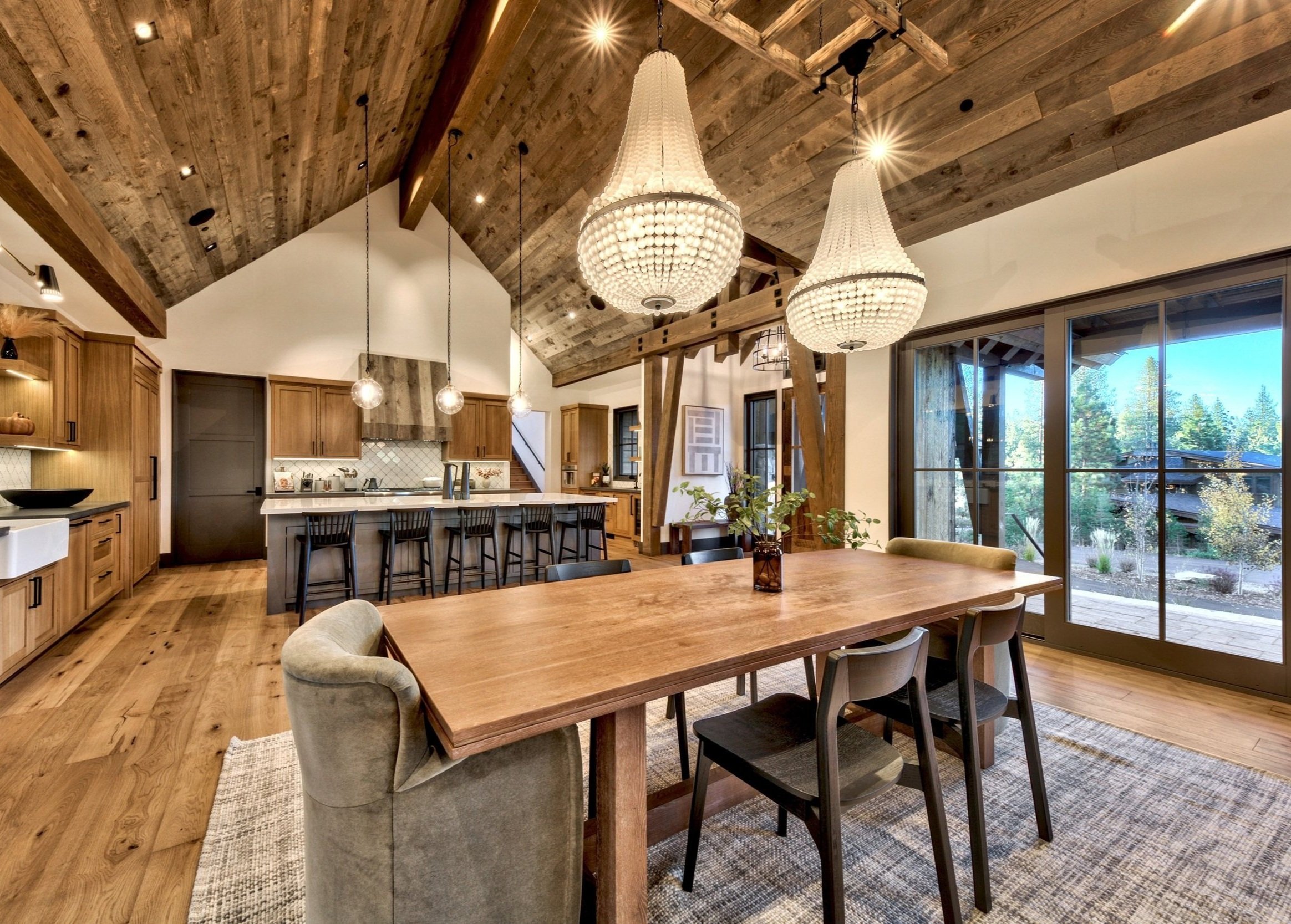 Warm custom home living space